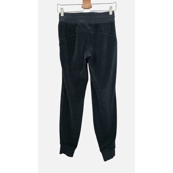 Lululemon Warm Down Charcoal Soft Velour Athleisure Athletic Jogger Sz 4 - Picture 2 of 10